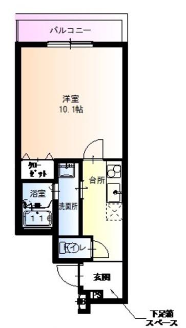 フジパレス針中野(1K/2階)の間取り写真