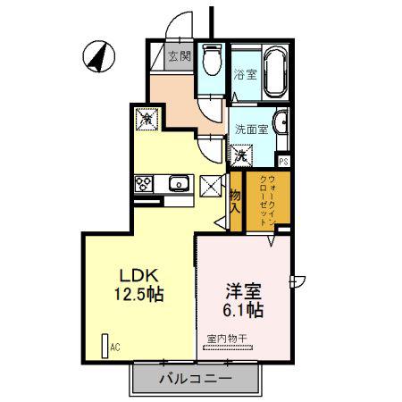 センティア(1LDK/1階)の間取り写真