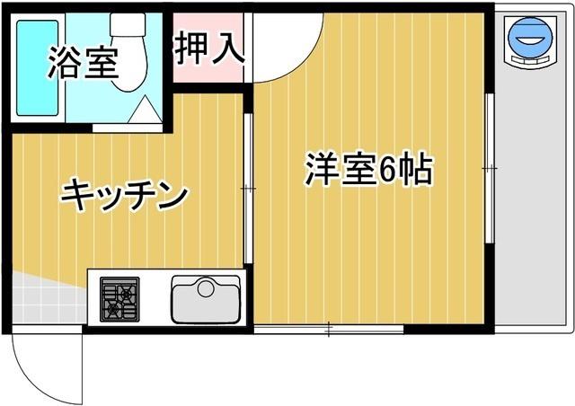 ETF恩田(1K/1階)の間取り写真