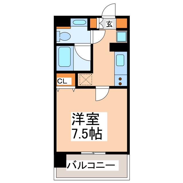 レジディア熊本辛島(1K/11階)の間取り写真