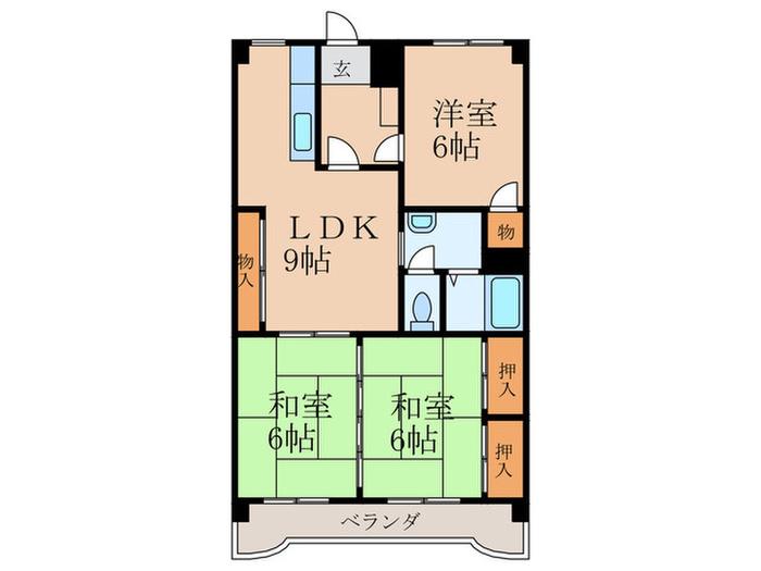 東洋レジデンス青山(3LDK/5階)の間取り写真