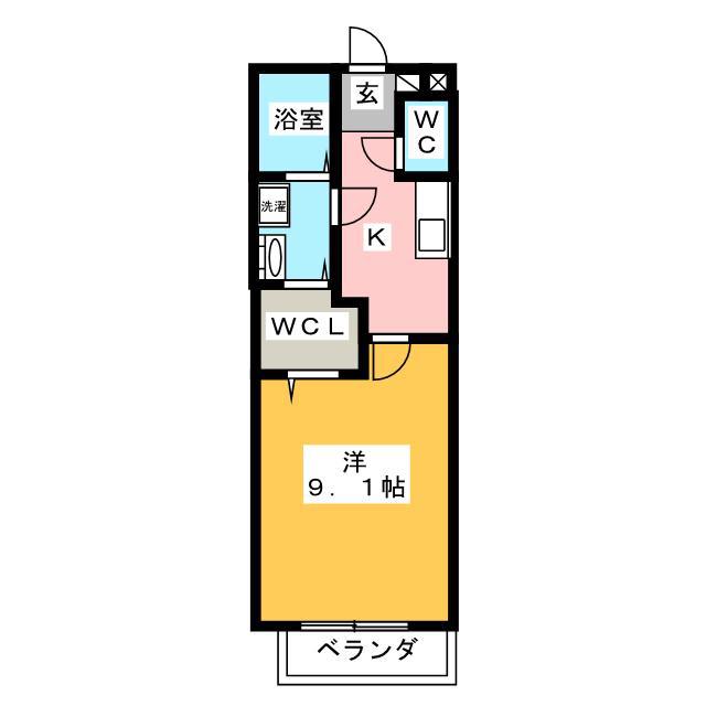 ウィンI(1K/1階)の間取り写真