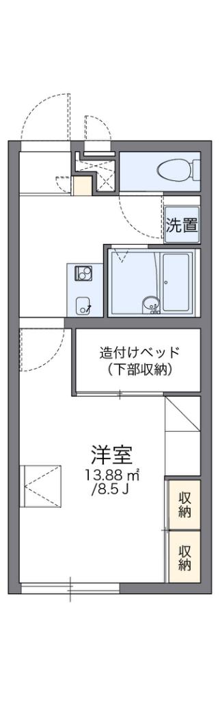 レオパレス港(1K/2階)の間取り写真