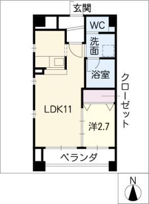 パール瑞穂(1LDK/1階)の間取り写真