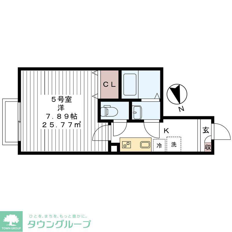 リロアン新松戸(1K/2階)の間取り写真