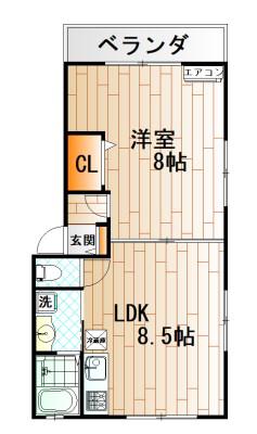 ナーセリーK3(1LDK/2階)の間取り写真