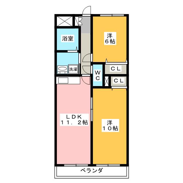 グレース磯山(2LDK/1階)の間取り写真