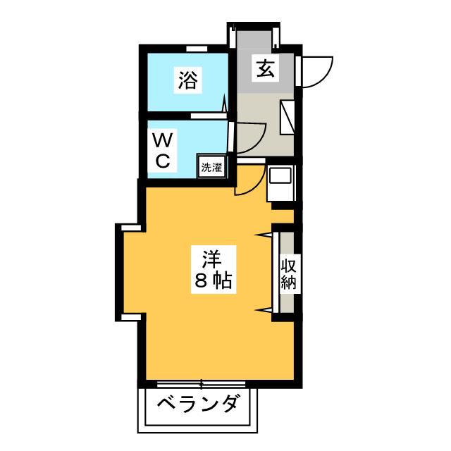 ロワール湘南 G(ワンルーム/2階)の間取り写真