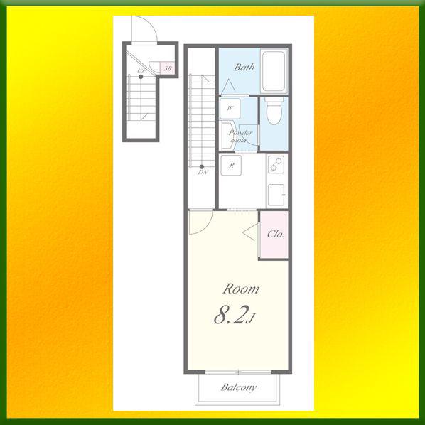 カーサコリーナ(1K/2階)の間取り写真