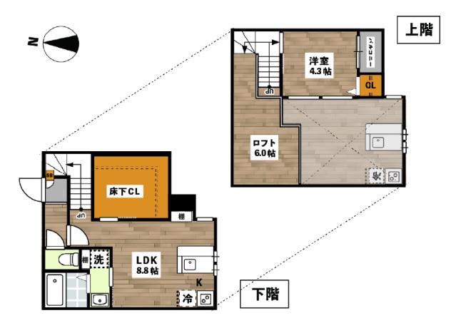 ADC高島MEI(1LDK/1階)の間取り写真