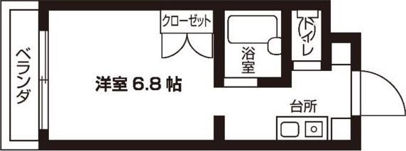 グランデール瑞穂(1K/1階)の間取り写真
