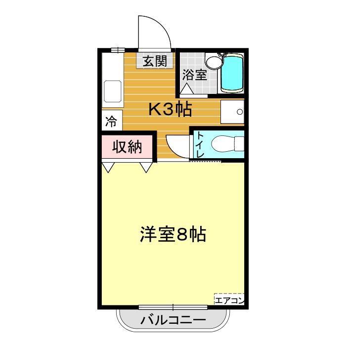 マリンコーポ吉見 C棟(1K/2階)の間取り写真