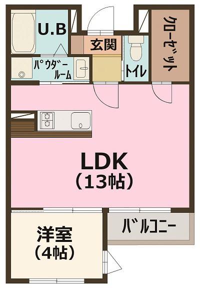 ロイヤルグレイス28(1LDK/2階)の間取り写真