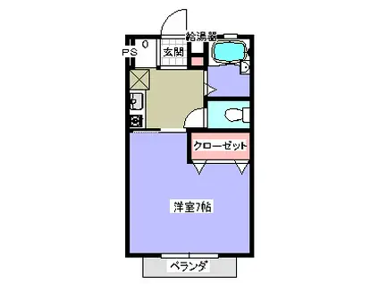 ワンデリング(1K/1階)の間取り写真