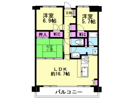 ポレスターステーションシティ本庄(3LDK/4階)の間取り写真