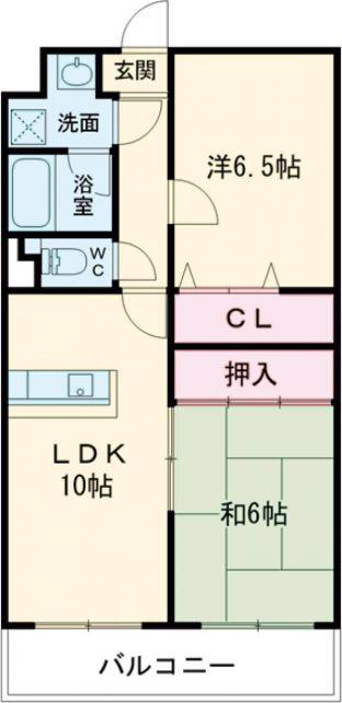グランピアII(2LDK/2階)の間取り写真