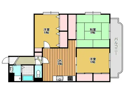 ソフィアコート住吉(3DK/2階)の間取り写真