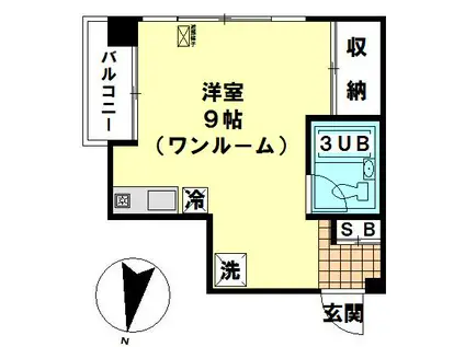 三上コーポ(1K/4階)の間取り写真