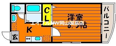 第5北村ビル(1K/2階)の間取り写真