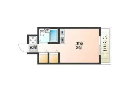 内外ウツボビル(ワンルーム/4階)の間取り写真