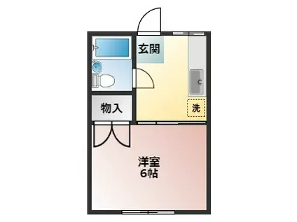 ハイツ菊嶌B(1K/2階)の間取り写真