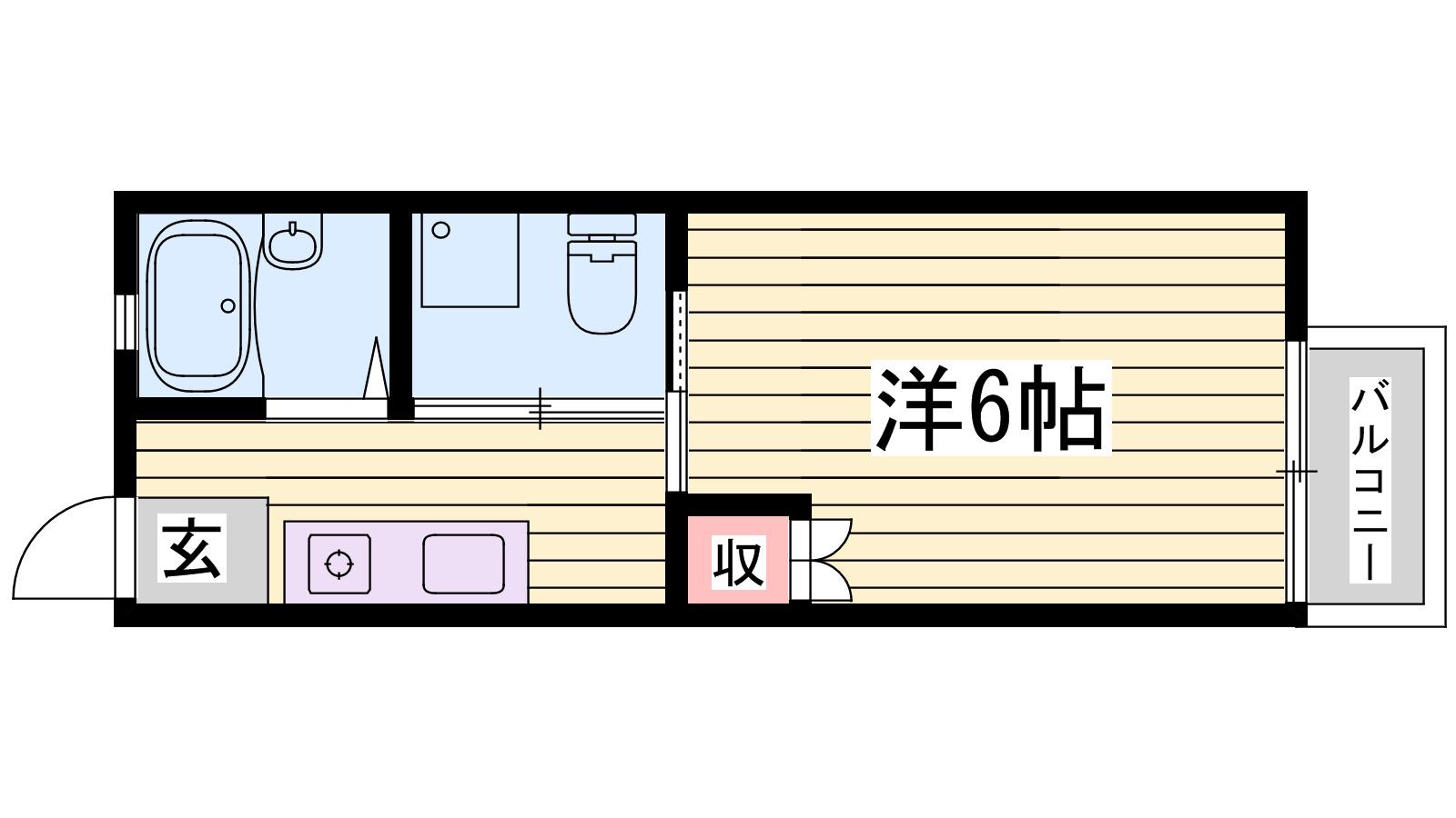コーポ横関(1K/2階)の間取り写真