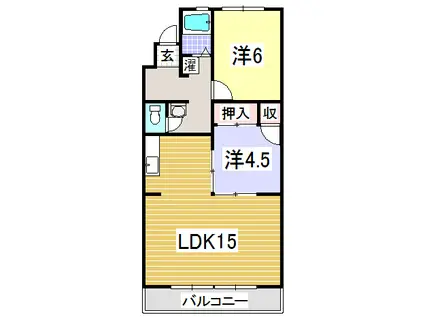 ルグラン嶋津(2LDK/1階)の間取り写真
