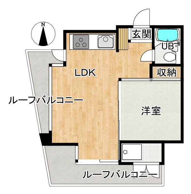 シハラマンション段山(1LDK/5階)の間取り写真