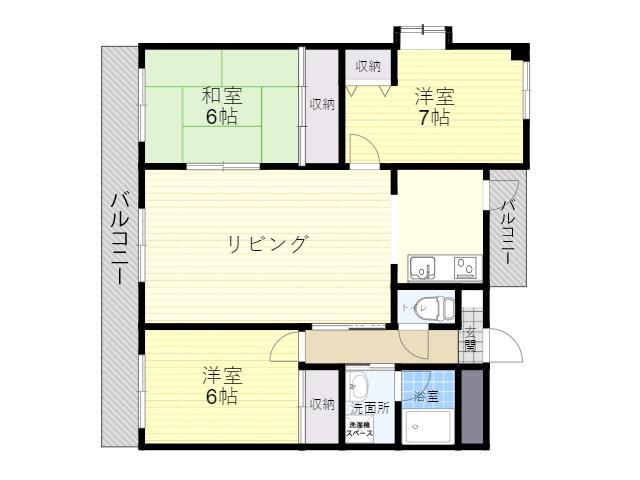 エントラーダ椎迫(3LDK/4階)の間取り写真
