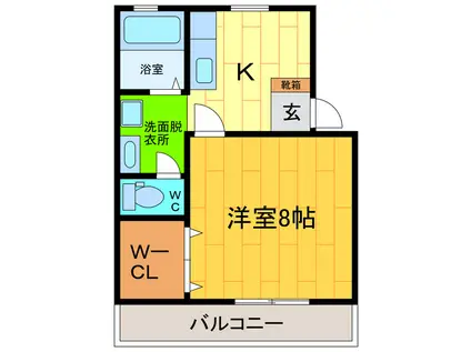 ブライトンフラットI(1K/2階)の間取り写真