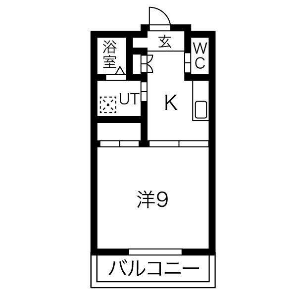 カリヨン三藏田(1K/2階)の間取り写真