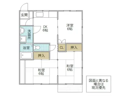 ラ フォーレ シャンテC(3DK/1階)の間取り写真