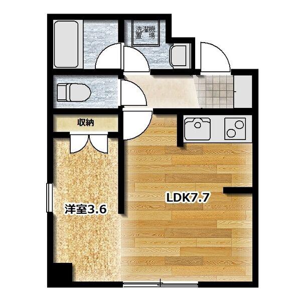 イー・エフ大通17ビル(1LDK/3階)の間取り写真