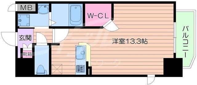 LA DOUCEUR梅田ウエスト(ワンルーム/8階)の間取り写真