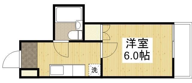SATOビル大黒(1K/4階)の間取り写真