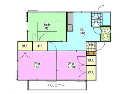ファームハイツ(3DK/2階)の間取り写真