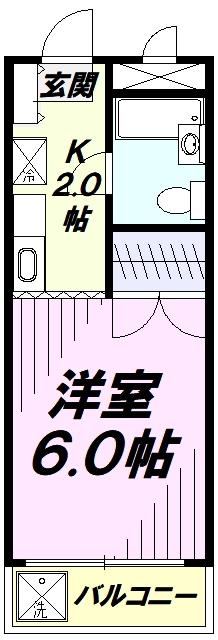 サンライズシャトー(1K/1階)の間取り写真