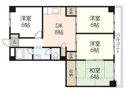リバーサイド観音(4DK/4階)の間取り写真