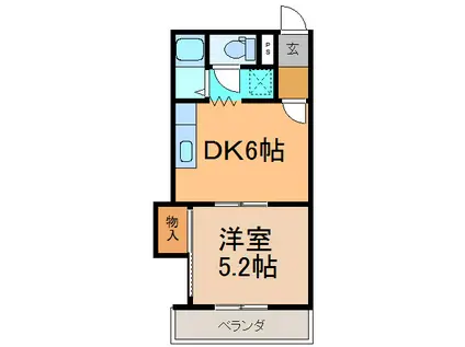 コーポラス魁A(1DK/3階)の間取り写真