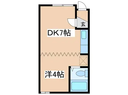 パークサイドR(1DK/1階)の間取り写真