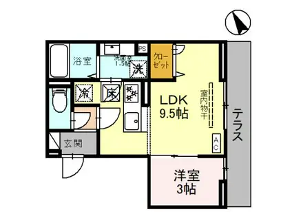D-SERENO志木幸町(1LDK/1階)の間取り写真