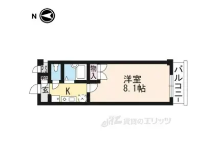 奈良甚ビル(1K/4階)の間取り写真