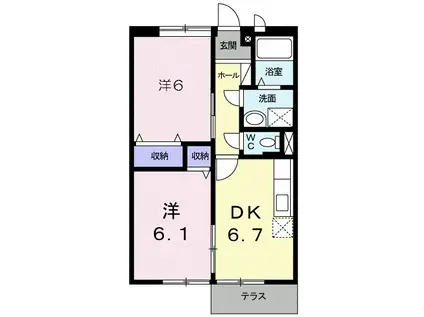 サンプラザ舘(2DK/1階)の間取り写真