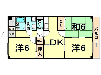 VILLA86(3LDK/3階)の間取り写真
