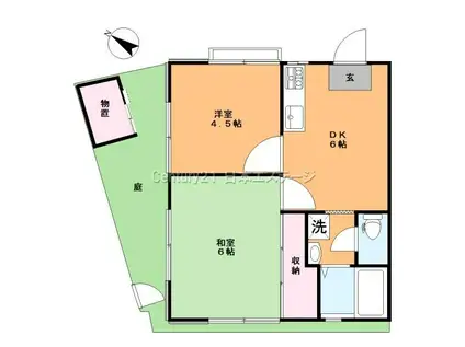 松本ハイツ(2DK/1階)の間取り写真