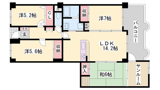 シャトー ブランシェ(4LDK/10階)の間取り写真
