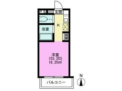 カーサIII(ワンルーム/1階)の間取り写真
