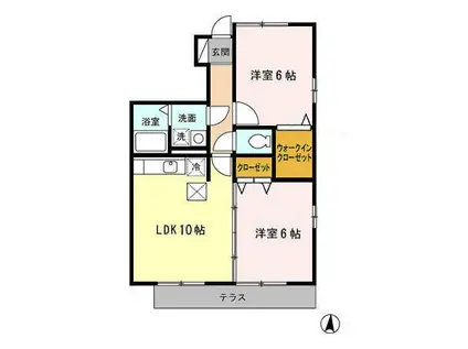 アネックスもえぎ(2LDK/1階)の間取り写真