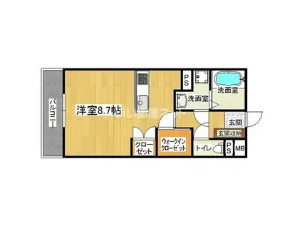 エスペランサ(ワンルーム/4階)の間取り写真