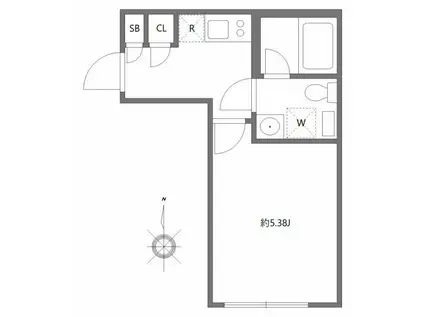ルーデンス本蓮沼II(1K/2階)の間取り写真